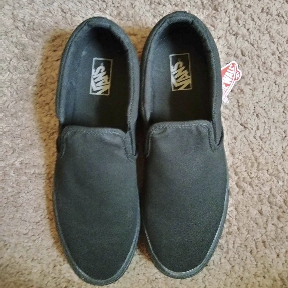 Vans Canvas Slip-on shoes men's sz 13. All-black
